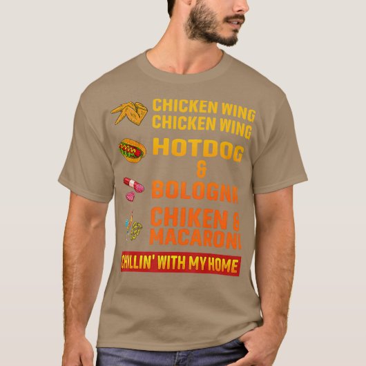 Chicken Wing Chicken Wing Hot Dog en Bologna T-shirt (Voorkant)