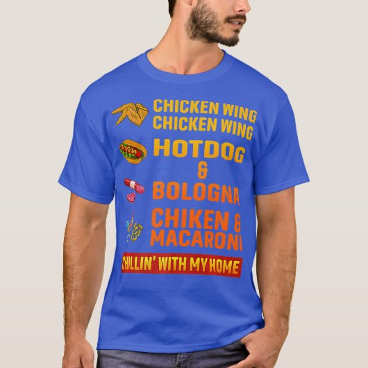 Chicken Wing Chicken Wing Hot Dog en Bologna T-shirt (Voorkant)