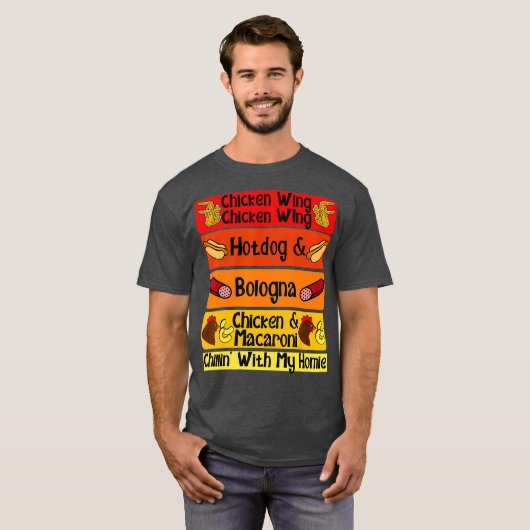 Chicken Wing Chicken Wing Hotdog Bologna Song T-shirt (Voorkant volledig)