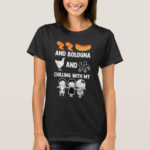 Chicken Wing Hot Dog Bologna die met mijn Kinderen T-shirt