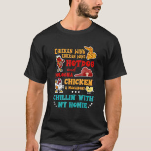 Chicken Wing Hot Dog en Bologna Chicken & Macaron T-shirt