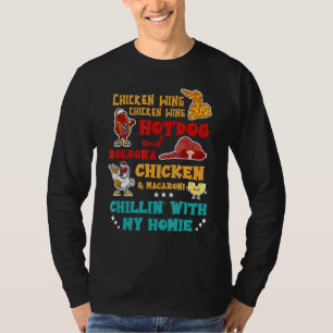 Chicken Wing Hot Dog en Bologna Chicken & Macaron T-shirt