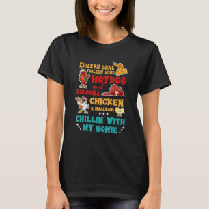 Chicken Wing Hot Dog en Bologna Chicken & Macaron T-shirt