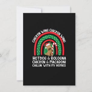 Chicken Wing Hotdog & Bologna Christm Kaart