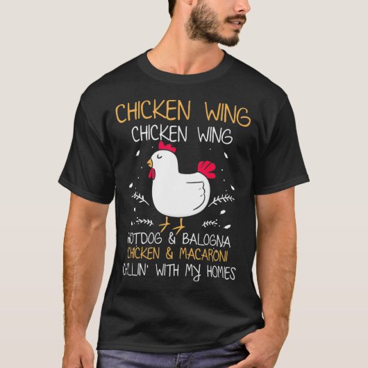Chicken Wing Hotdog Bologna Meme Song T-shirt (Voorkant)