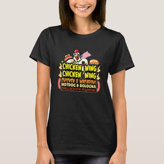 Chicken Wing Hotdog en Bologna 1 T-shirt (Voorkant)