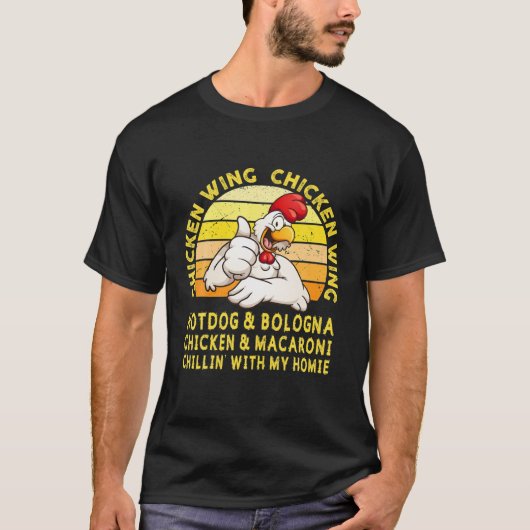 Chicken Wing Hotdog en Bologna Funny T-shirt (Voorkant)