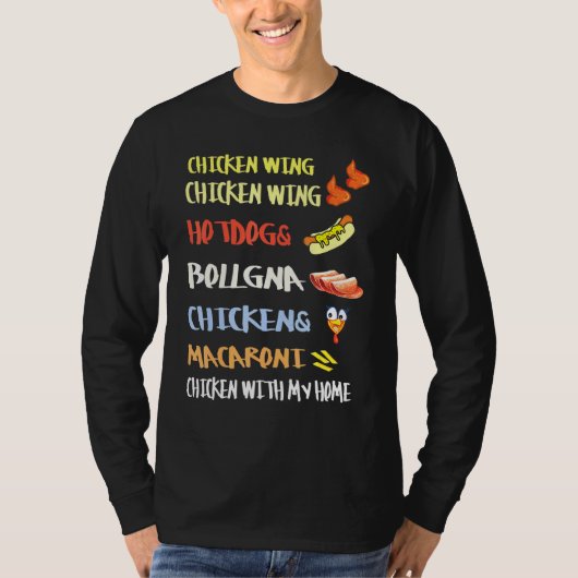 Chicken Wing Hotdog en Bologna Kinderen T-shirt (Voorkant)