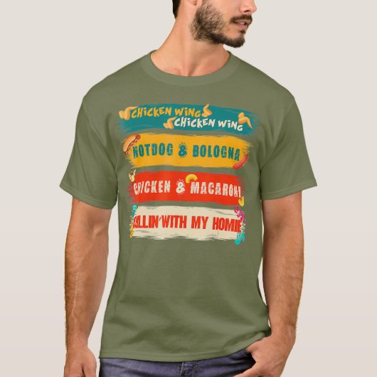 Chicken Wing Hotdog en Bologna T-shirt (Voorkant)