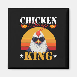 Chicken Wing King Retro Sunset Barbecue Buffalo Bb Magneet