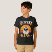 Chicken Wing King Retro Sunset Barbecue Buffalo Bb T-shirt (Voorkant volledig)