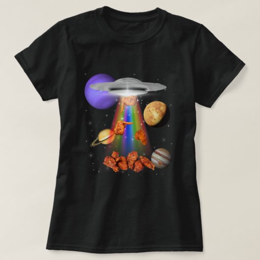 Chicken Wing Lover Alien Ontvoering UFO LGBTQ Subt T-shirt (Design voorkant)