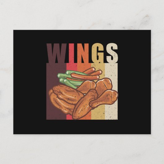  Chicken Wing Lover Print Funny Novelty Ret Briefkaart (Voorkant)