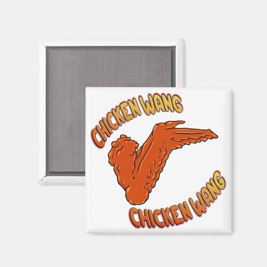 Chicken Wing Square Magnet (Voorkant / Achterkant)