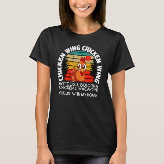 Chicken Wing Wing Hot Dog Bologna Macaroni T-shirt (Voorkant)