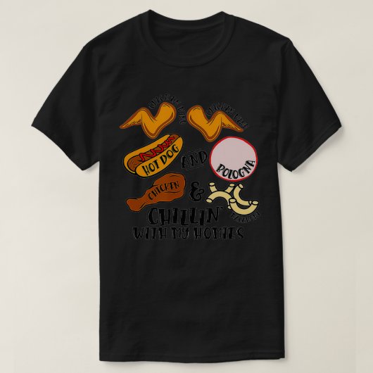 Chicken Wing Wing Hot Dog & Bologna Viral T-shirt (Design voorkant)
