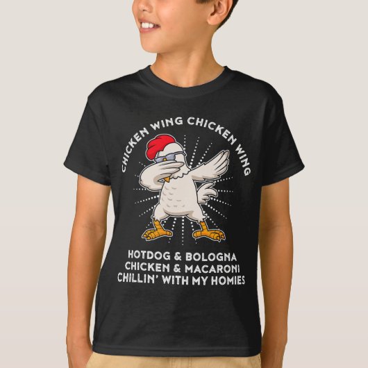 Chicken Wing Wing Song Lyric Hot Dog Bolog T-shirt (Voorkant)