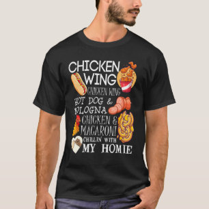 Chicken Wing Wing Song Lyric Hotdog Bologn T-shirt