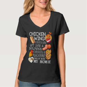 Chicken Wing Wing Song Lyric Hotdog Bologn T-shirt