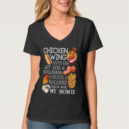 Chicken Wing Wing Song Lyric Hotdog Bologn T-shirt (Voorkant)
