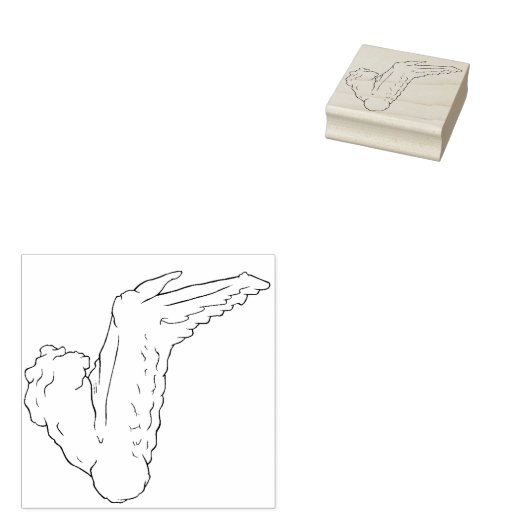Chicken Wing Wood Art Stamp Rubberstempel (Gestempeld)