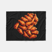 Chicken Wings Are My Valentine Heart Funny Valenti Fleece Deken (Voorkant (Horizontaal))