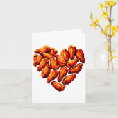 Chicken Wings Are My Valentine Heart Funny Valenti Kaart (Gele Bloem)