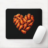 Chicken Wings Are My Valentine Heart Funny Valenti Muismat (Met muis)