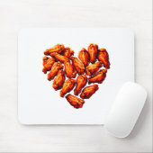Chicken Wings Are My Valentine Heart Funny Valenti Muismat (Met muis)