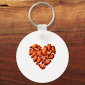 Chicken Wings Are My Valentine Heart Funny Valenti Sleutelhanger (Voorkant)