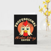 Chicken Wings Eater Retro Barbeque Buffalo Kaart (Gele Bloem)