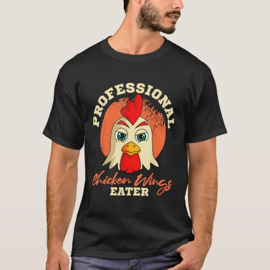 Chicken Wings Eater Retro  Barbeque Buffalo T-shirt (Voorkant)