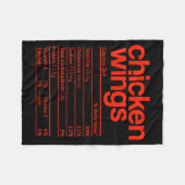 Chicken Wings Nutrition Fact Funny Thanksgiving Ch Fleece Deken (Voorkant (Horizontaal))