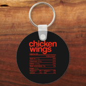 Chicken Wings Nutrition Fact Funny Thanksgiving Ch Sleutelhanger (Voorkant)