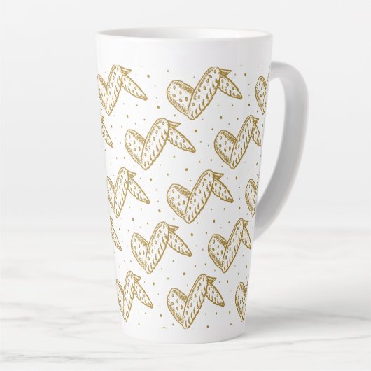Chicken Wings Pattern Latte Mok (Rechterhoek)
