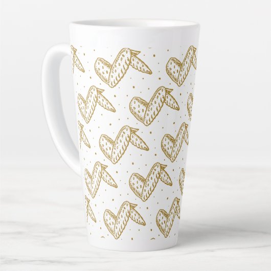 Chicken Wings Pattern Latte Mok (Linkerhoek)