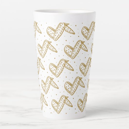 Chicken Wings Pattern Latte Mok (Voorkant)