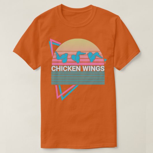 Chicken Wings Retro T-shirt (Design voorkant)
