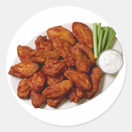 Chicken Wings Ronde Sticker (Voorkant)