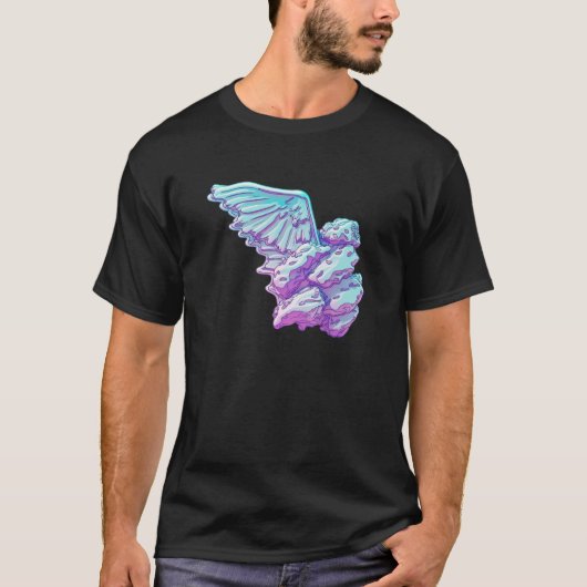 Chicken Wings with Dreamy Vaporwave Aesthetics T-shirt (Voorkant)
