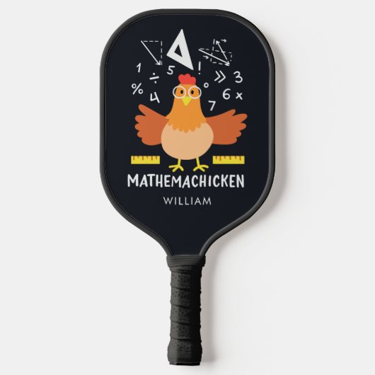 Chicken Wiskunde Gag Funny Mathemachicken Teacher Pickleball Paddle (Achterkant)