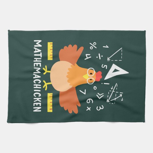 Chicken Wiskunde Gag Funny Mathemachicken Teacher Theedoek (Horizontaal)