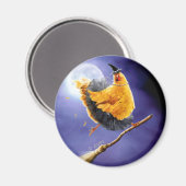 Chicken Witch op Broomstick Magneet (Voorkant / Achterkant)
