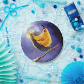 Chicken Witch op Broomstick Papieren Bordje (Feest)