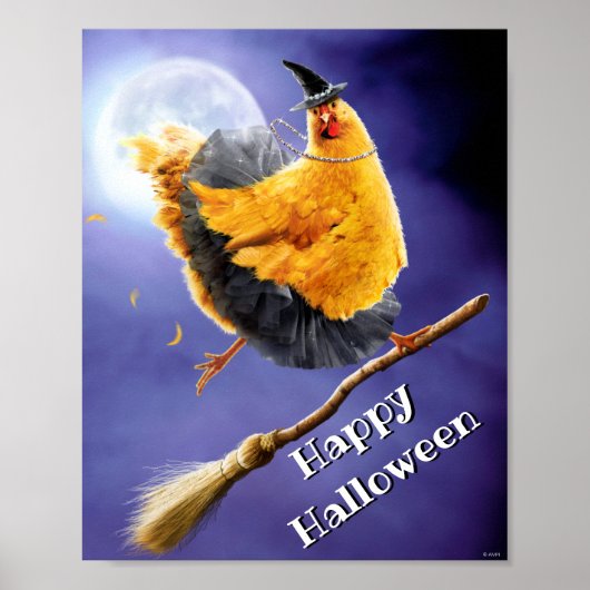 Chicken Witch op Broomstick Poster (Voorkant)