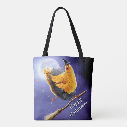 Chicken Witch op Broomstick Tote Bag (Achterkant)