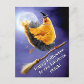 Chicken Witch op Broomstick Uitnodiging Briefkaart (Voorkant)