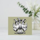 Chicken Witches Funny Halloween  Witch Briefkaart (Staand voorkant)
