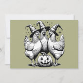 Chicken Witches Funny Halloween  Witch Kaart (Voorkant)