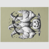 Chicken Witches Funny Halloween  Witch Tissuepapier (Voorkant)